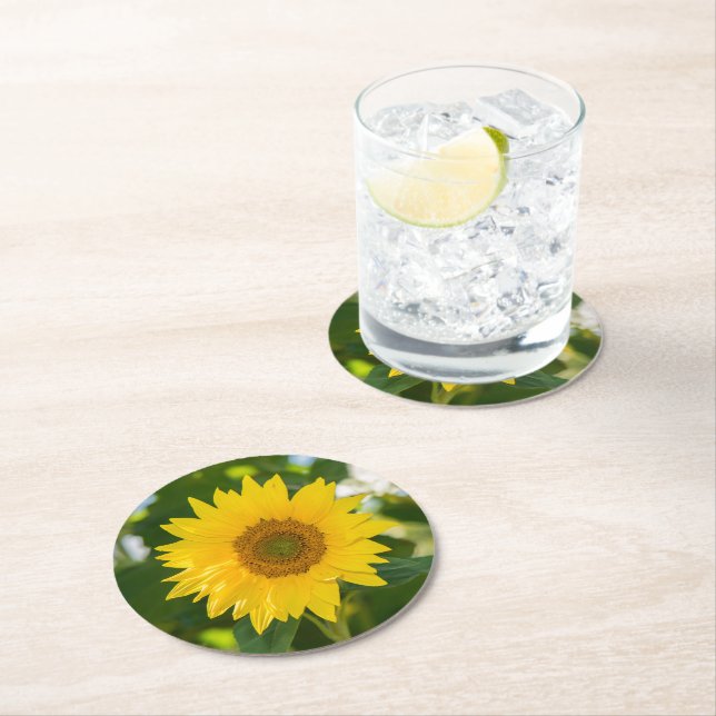 Untersetzer mit gelber Sonnenblume (Vor Ort)