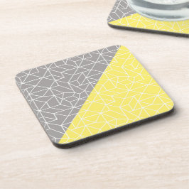 Untersetzer mit grauem und gelbem geometrischem Ko