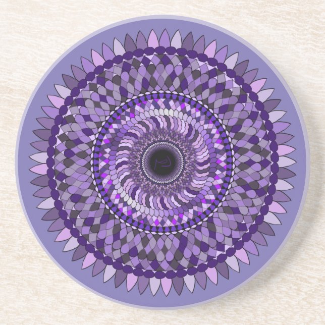 Untersetzer mit lila Mandala-Design (Vorne)