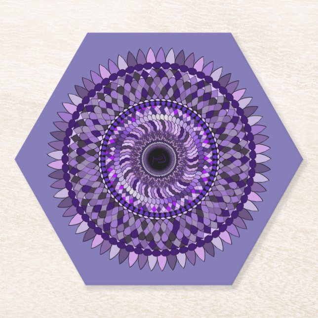 Untersetzer mit lila Mandala-Design (Vorderseite)