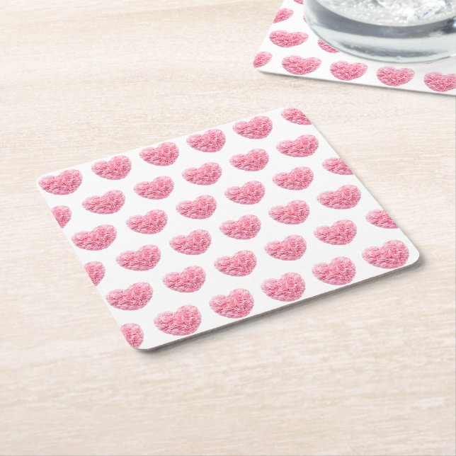 Untersetzer mit rosa Herzen (angewinkelt)