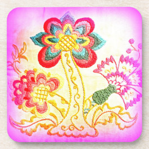 Untersetzer mit rosa Hippie-Stilpalme