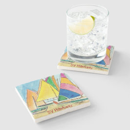 Untersetzer mit Segelbooten Originelle Kunst