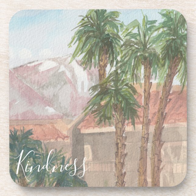 Untersetzer "Palm Springs Watercolor Sketch" (Vorderseite)