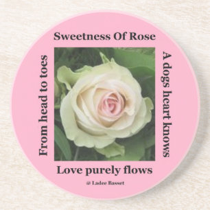 Untersetzer Poetische Rose auf rosa von Ladee Bass