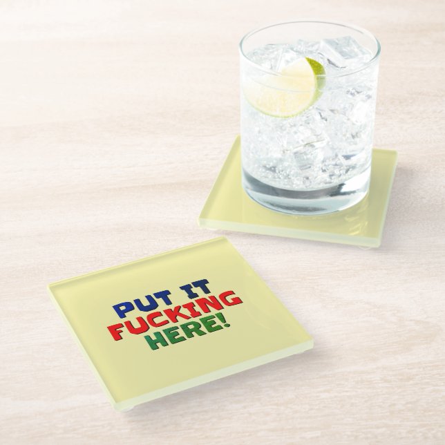 Untersetzer schwören Hier. (Schrägansicht)