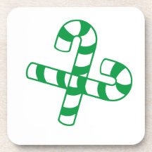 Untersetzer Set - grüne Candy Canes