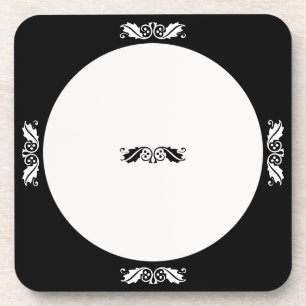 Untersetzer Set - Holly-Blätter in Schwarzweiß