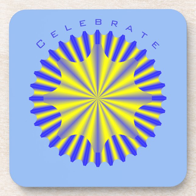 Untersetzer-Set mit geometrischem Gold-Star-Design Getränkeuntersetzer (Vorderseite)