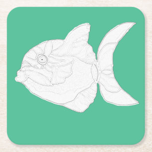 Untersetzer Set - Streifen Fisch zu Farbe