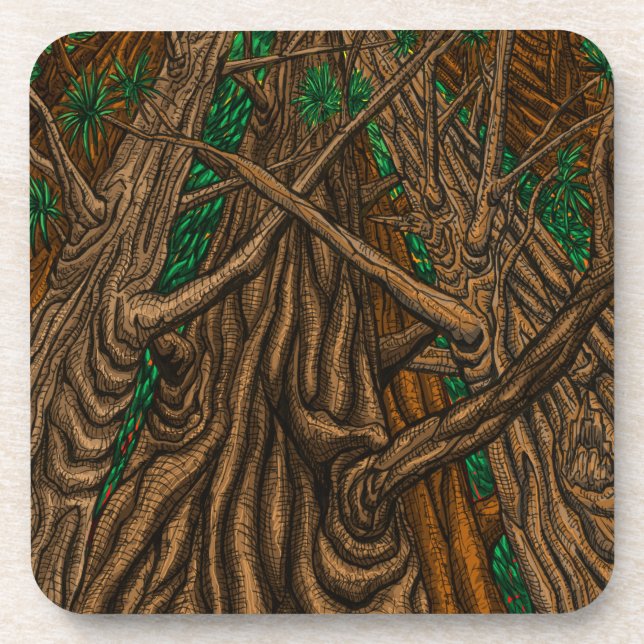 Untersetzer Set von 6 Bäumen (Vorderseite)