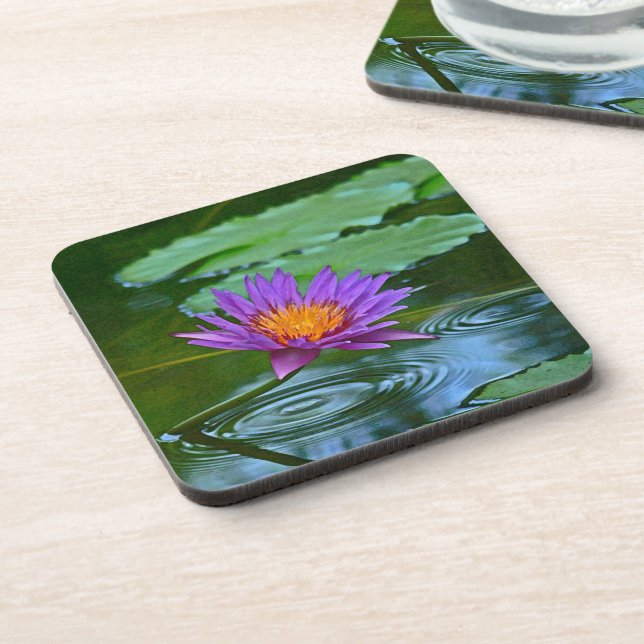 UNTERSETZER/SET VON 6 "LILA UND GOLD LOTUS BLOSSOM UNTERSETZER (Linke Seite)