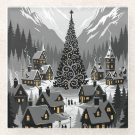 Untersetzer Silhouette Schneeerlebnis