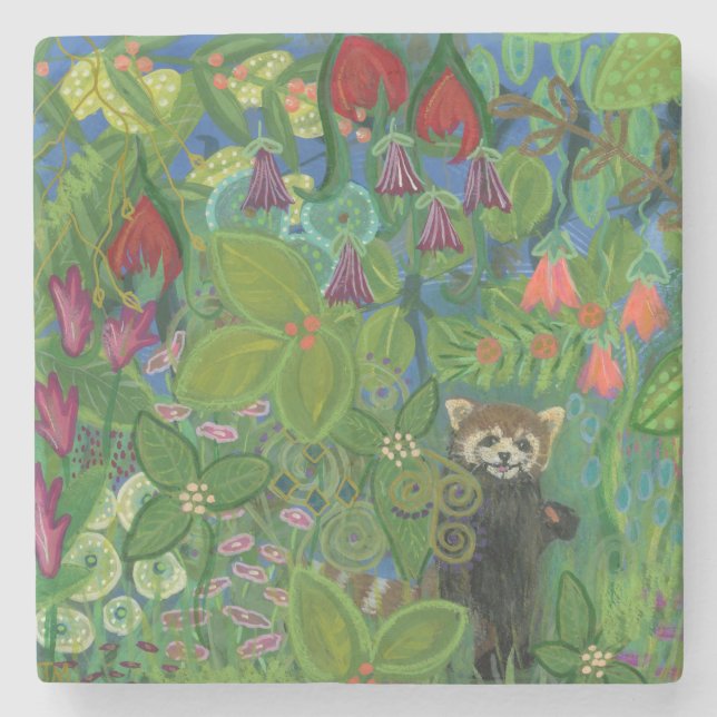 Untersetzer "Snacking Red Panda" (Vorderseite)