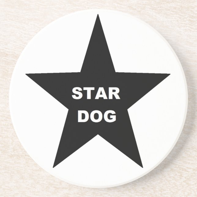 Untersetzer Star Dog auf Black Star (Vorne)