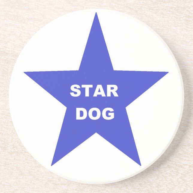 Untersetzer Star Dog auf Blue Star (Vorne)