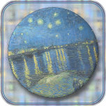 UNTERSETZER - "Starry Night Over Rhone" - van Gogh<br><div class="desc">Auf diesem runden Sandstone-Untersetzer ist ein Bild von "Starry Night Over the Rhone" (1888) von Vincent van Gogh zu sehen. Das Bild kann nicht entfernt oder ersetzt werden. → Anpassen/personalisieren, indem Sie in Ihrem Schriftart (Stil, Farbe, Größe) oder einem zusätzlichen Bild oder Logo einen benutzerdefinierten Text hinzufügen. Macht ein buntes...</div>