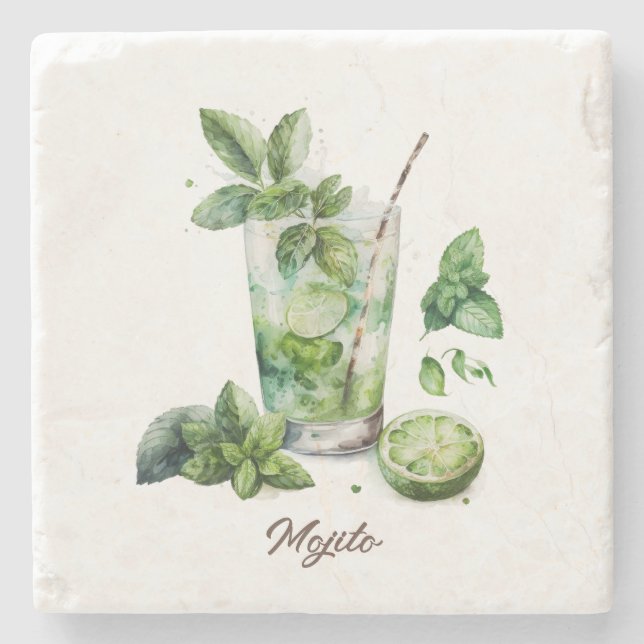 Untersetzer, Stone - Mojito Steinuntersetzer (Vorderseite)