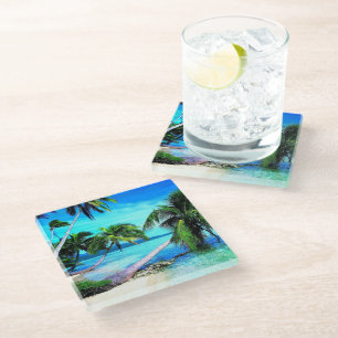 Untersetzer-Tropical Beach Glasuntersetzer