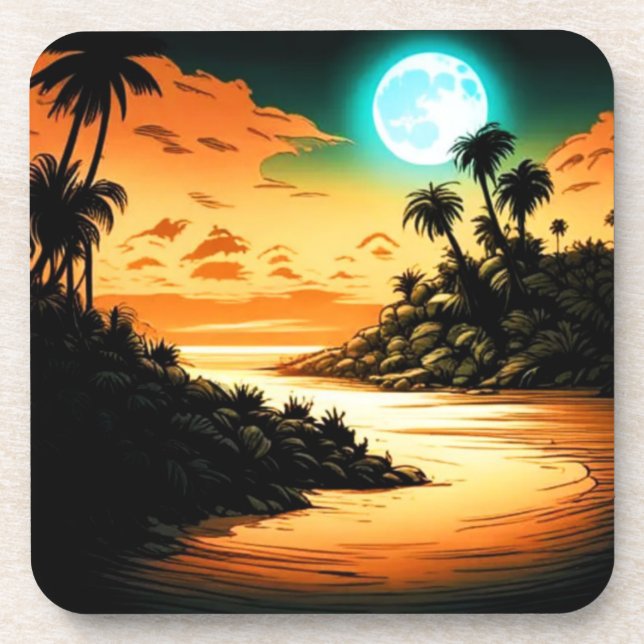 Untersetzer Tropical Island Moonlight (Vorderseite)