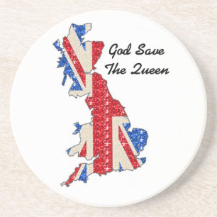Untersetzer UK-Flagge Gott schütze die Königin