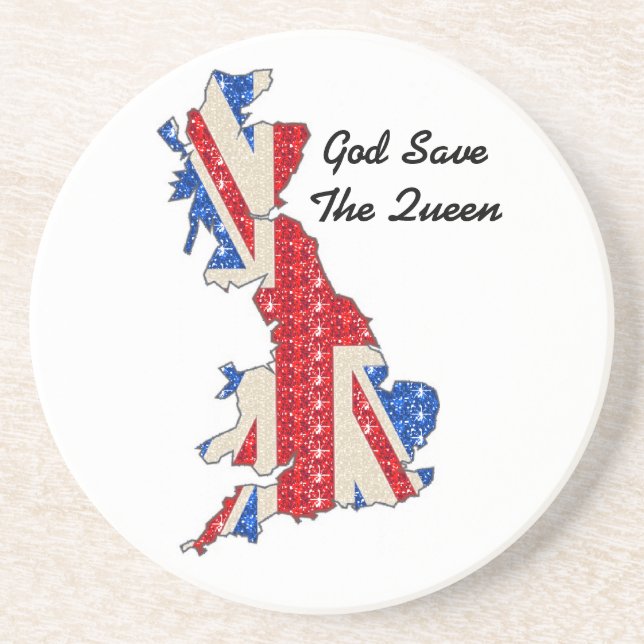 Untersetzer UK Flaggengott Rettete The Queen (Vorne)