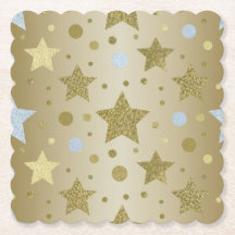 Untersetzer vom Gold Confetti Celebration Square