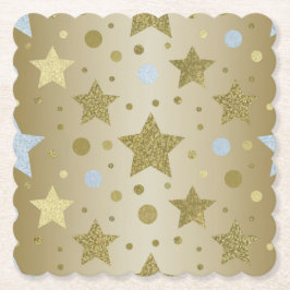 Untersetzer vom Gold Confetti Celebration Square