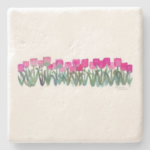 Untersetzer Wasserfarbe Rosa Tulips