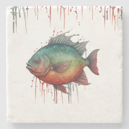 Untersetzer - Wasserfarbenserie: Piranha