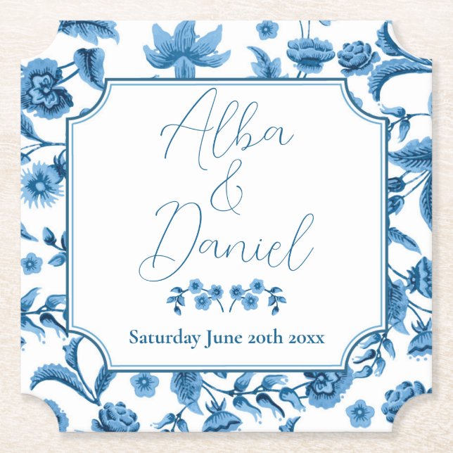 Untersetzer Wedding Chintz Blue & White Floral Dit (Vorderseite)