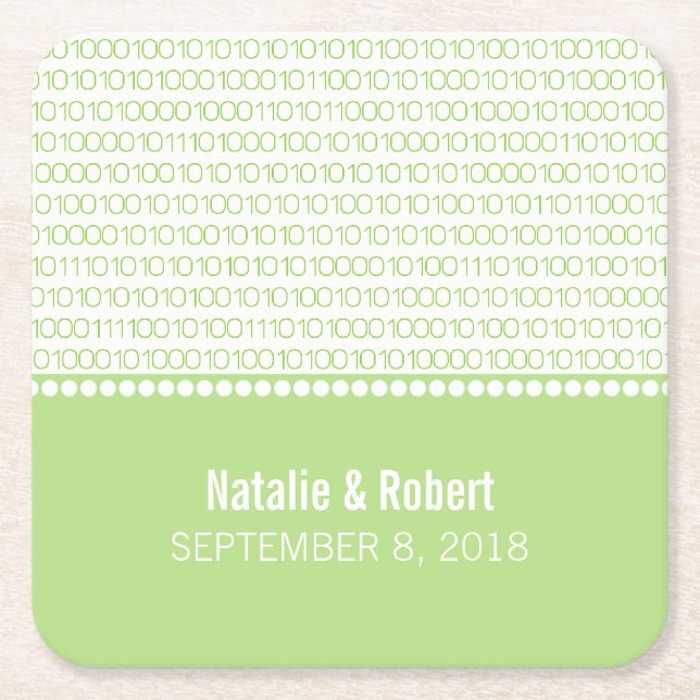 Untersetzer zum Binary Code von Green Geek Chic (Vorderseite)