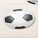 Untersetzer zum Fußballball-Rundpapier<br><div class="desc">Schwarzweißball.</div>