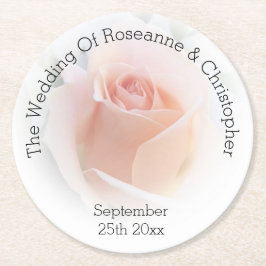 Untersetzer zum Hochzeitspapier Pfirsichfarbene Ro