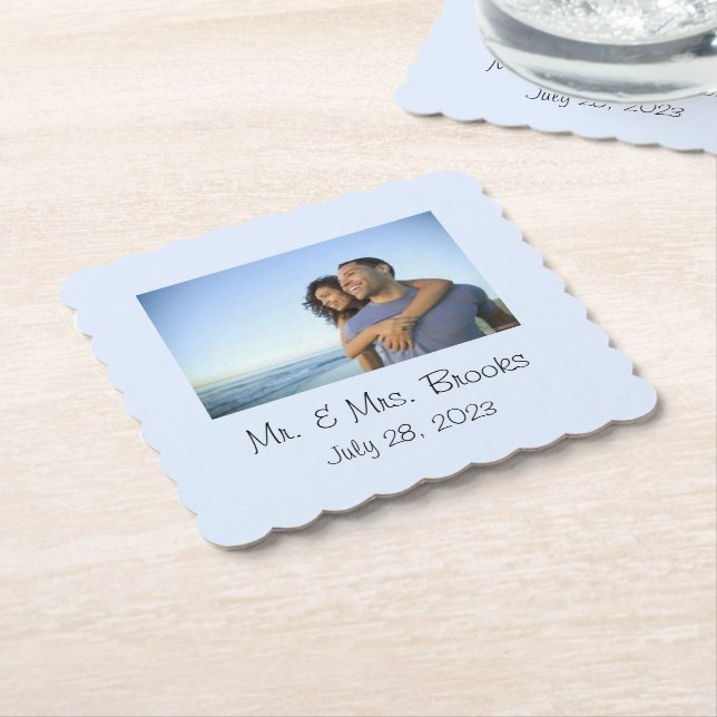Untersetzer zum Hochzeitstag mit Monogramm (angewinkelt)