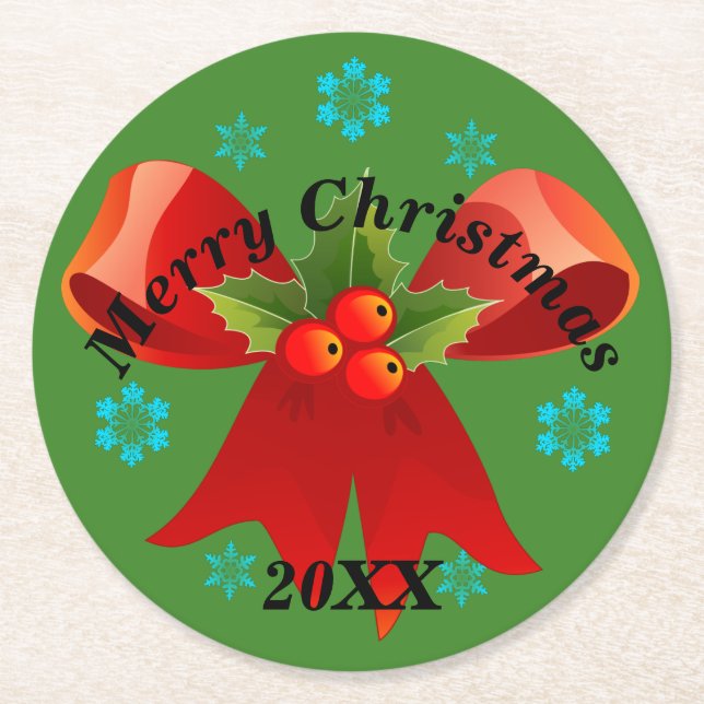 Untersetzer zum Weihnachtsfest (Rotes Weihnachtsba (Vorderseite)
