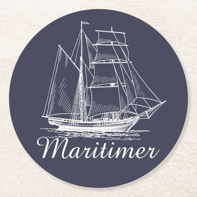 Untersetzermassenbrett Maritimer Neuschottland Runder Pappuntersetzer (Vorderseite)