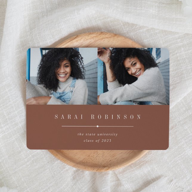 Unterstrichen | Einfache Zwei-Foto-Abschluss Ankündigung (Von Creator hochgeladen)