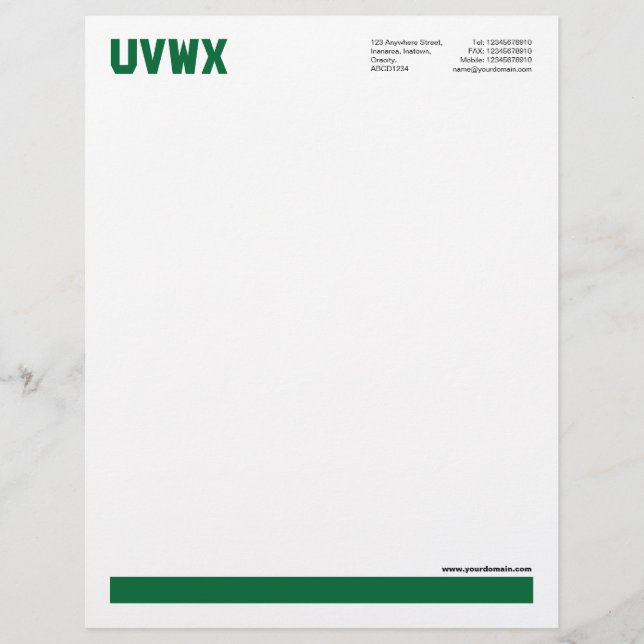 Unterstrichen - Waldgrün Briefbogen (Vorderseite)