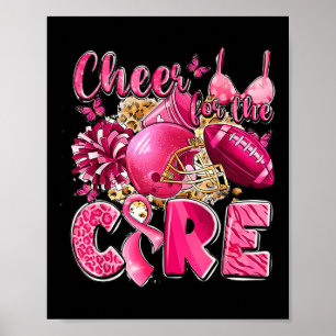 Unterstütze Cheer For The Cure Brustkrebs Fußball  Poster