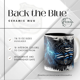 Unterstütze das Blau Gesetzeshüter Keramik-Mug Zweifarbige Tasse
