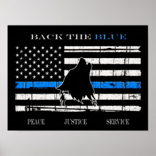 Unterstütze das Blau Poster