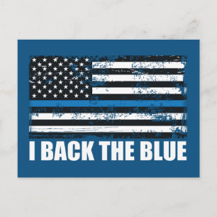 Unterstütze das dünne blaue Band USA-Flagge MAGA W Postkarte