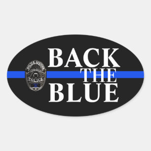 UNTERSTÜTZE DIE POLIZEI 'BACK THE BLUE' AUTOAUFKLE OVALER AUFKLEBER