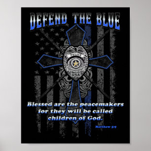 Unterstütze Die Polizei Blaue Linie Verteidige Das Poster