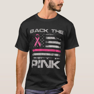 Unterstütze die rosa amerikanische Flagge Brustkre T-Shirt