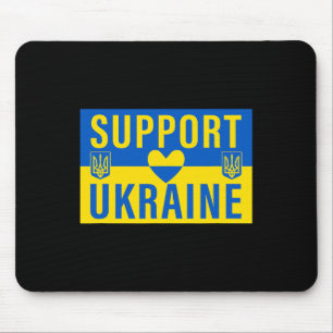 Unterstütze die ukrainische Flagge mit Herz Mousepad