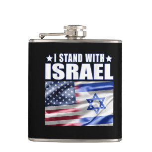 Unterstütze Israel Ich stehe hinter Israel  Flachmann