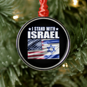 Unterstütze Israel Ich stehe hinter Israel  Ornament Aus Metall