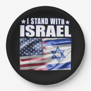 Unterstütze Israel Ich stehe hinter Israel Pappteller